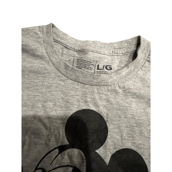 Disney Mickey Mouse Gray Graphic T-Shirt L/G Blue Floral Shorts Design Cotton Bl - Picture 4 of 6